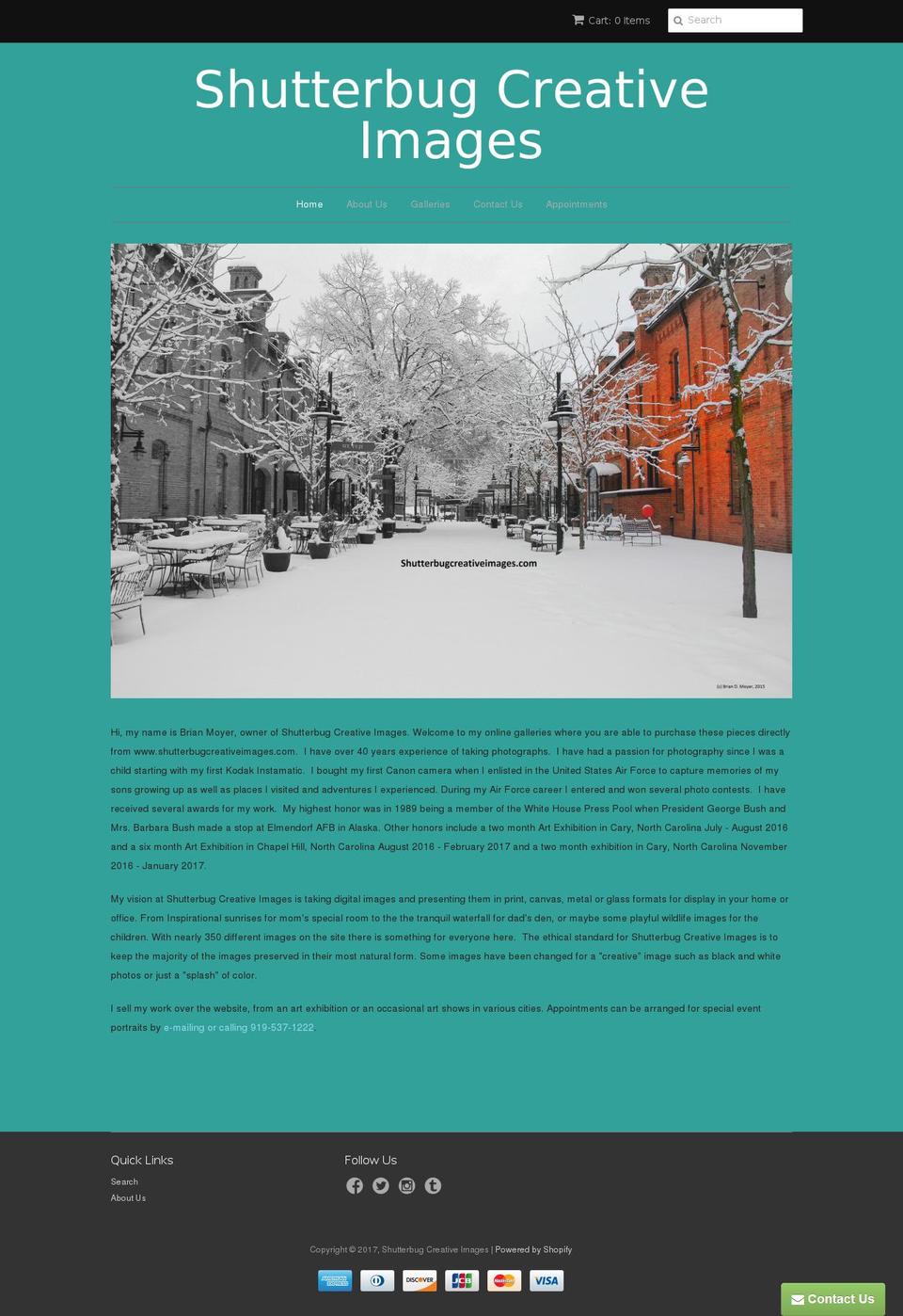 shutterbugcreativeimages.com shopify website screenshot