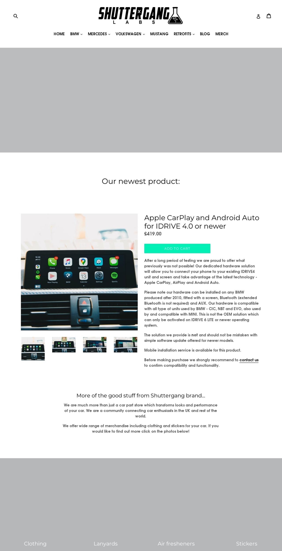 shutterganglabs.co.uk shopify website screenshot