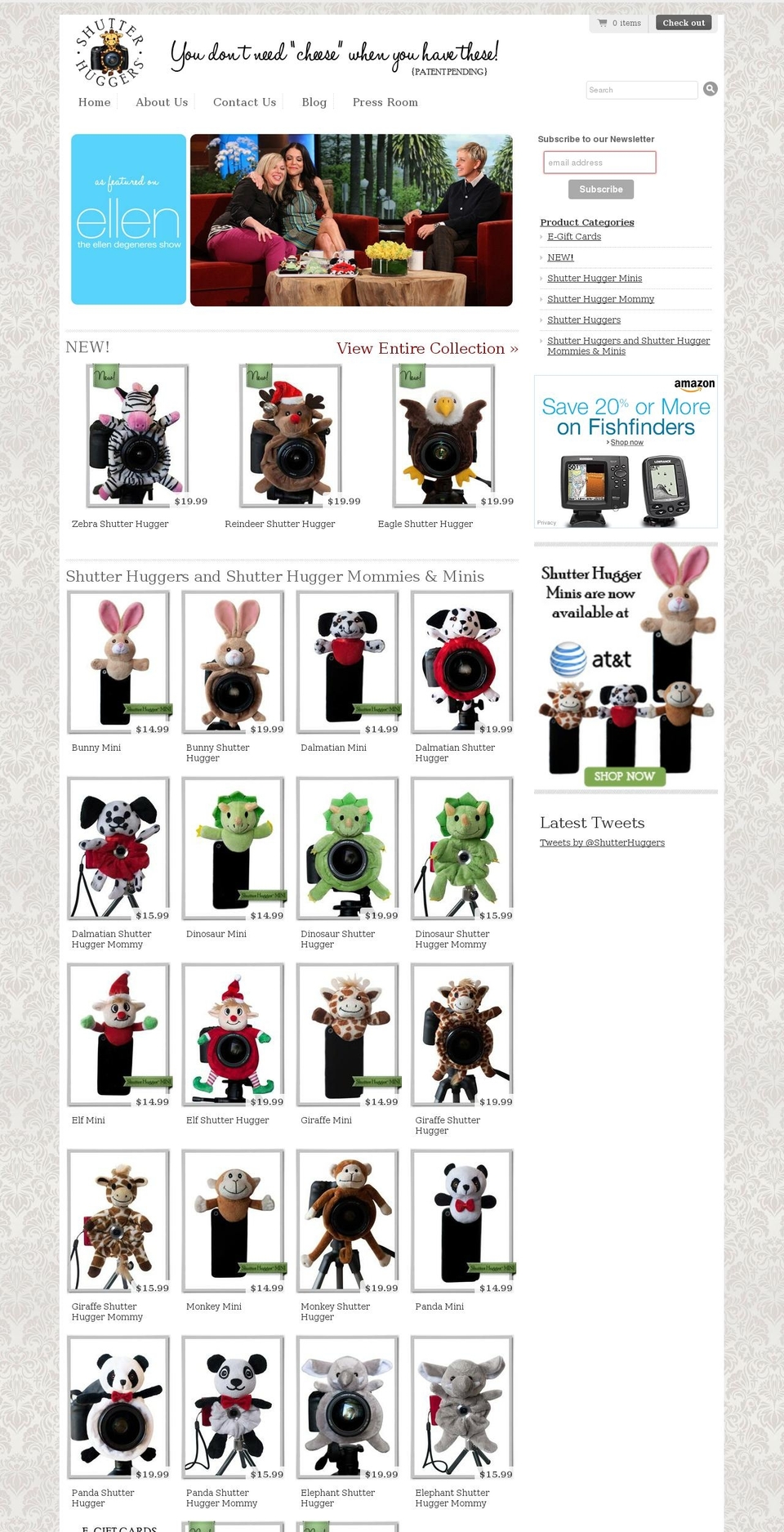 shutterhuggers.com shopify website screenshot