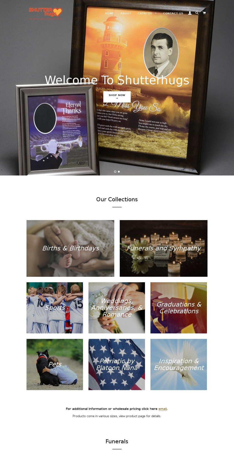 shutterhugs.com — Shopify storefront screenshot