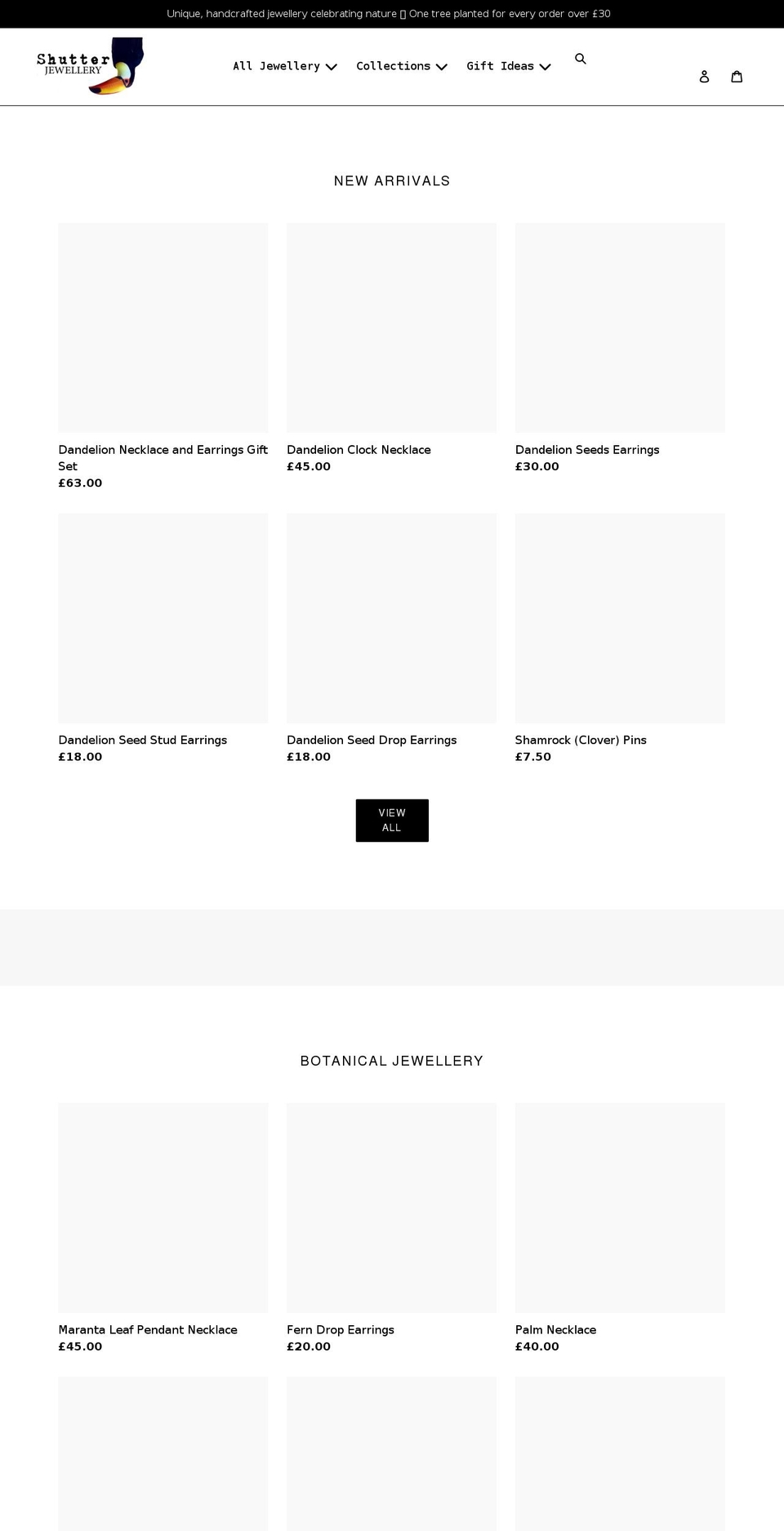 shutterjewellery.com shopify website screenshot