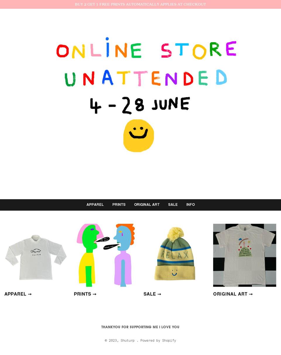 shuturp.com — Shopify storefront screenshot