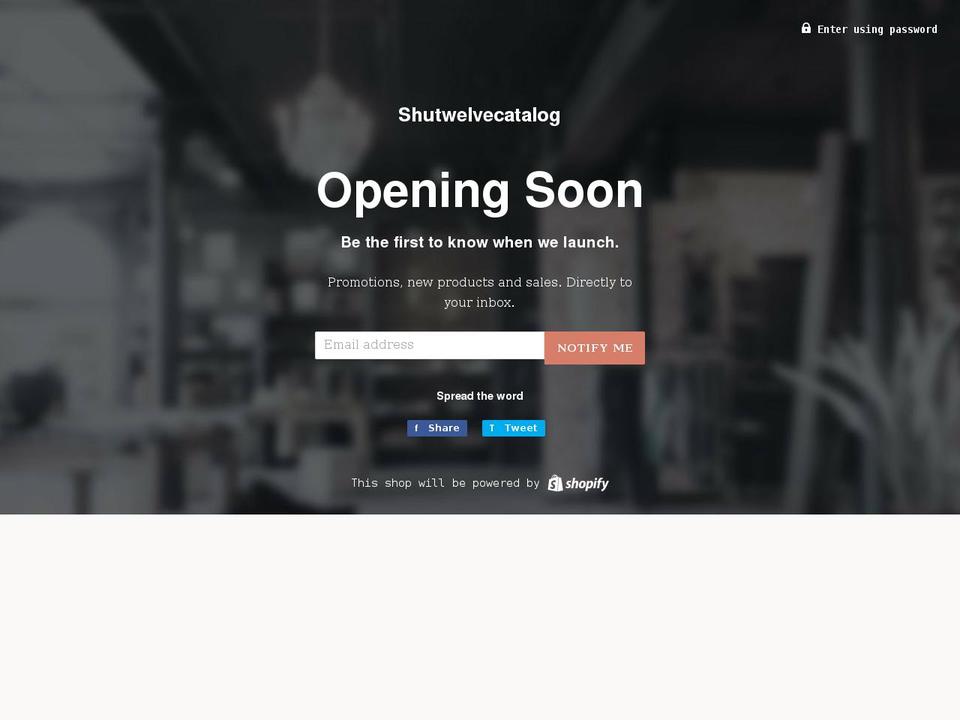 shutwelvecatalog.com shopify website screenshot