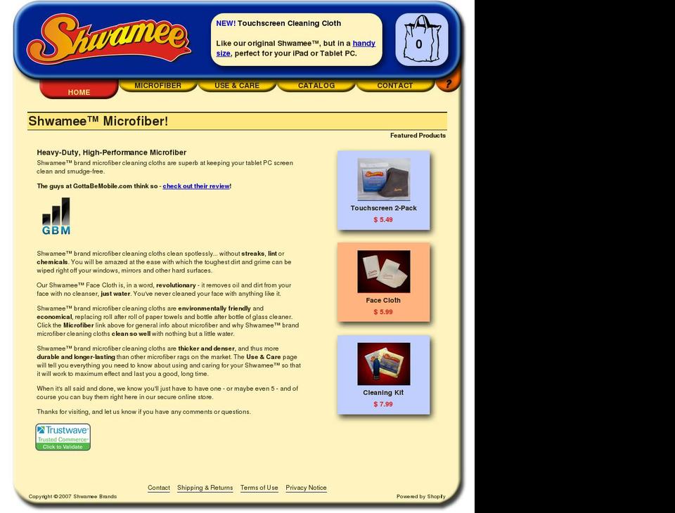 shwamee.com shopify website screenshot