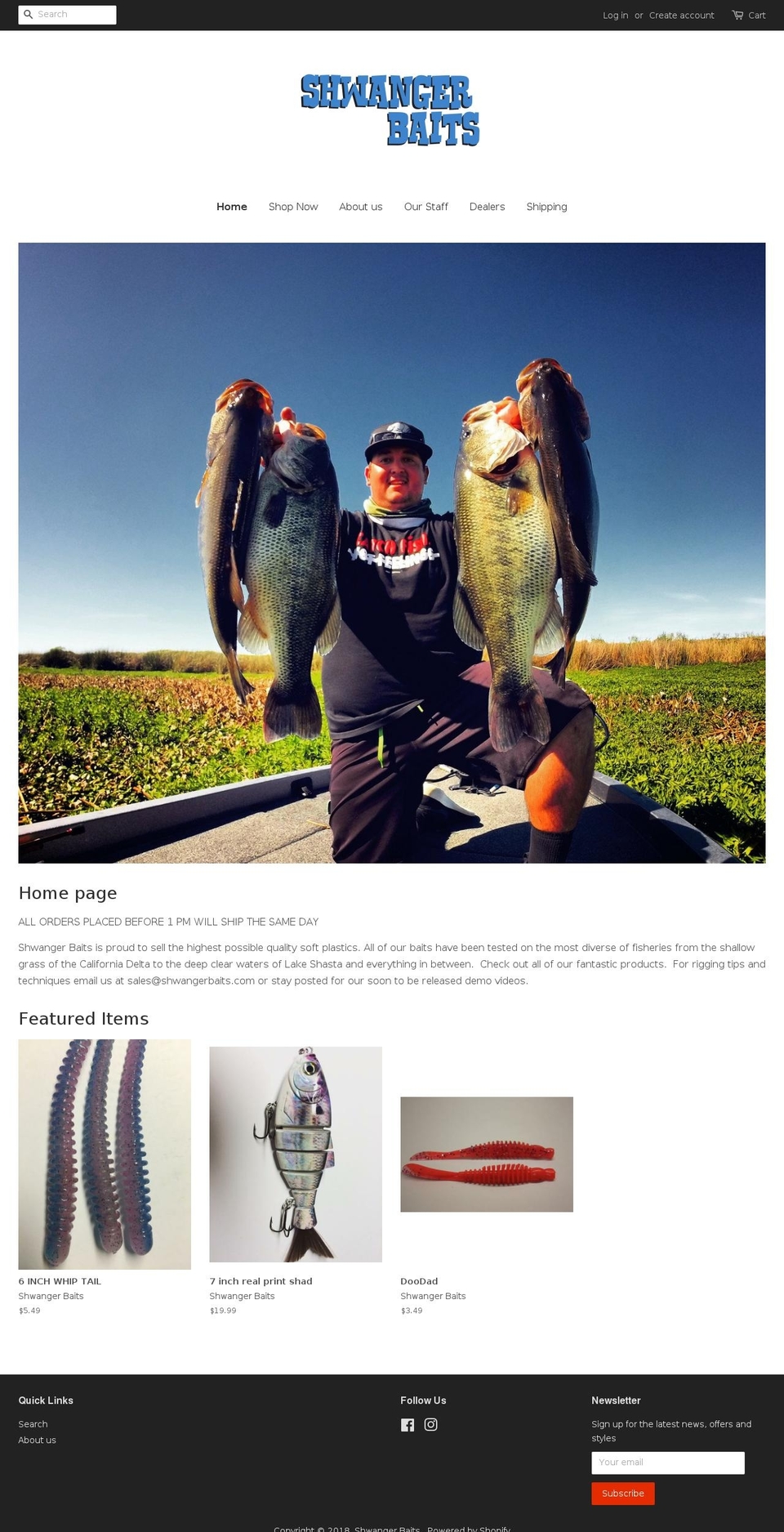 shwangerbaits.com shopify website screenshot