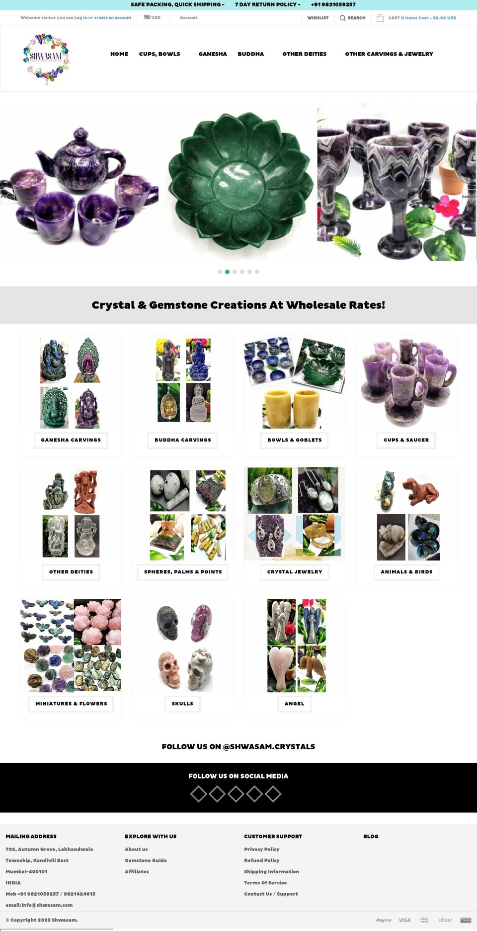 shwasam.com shopify website screenshot