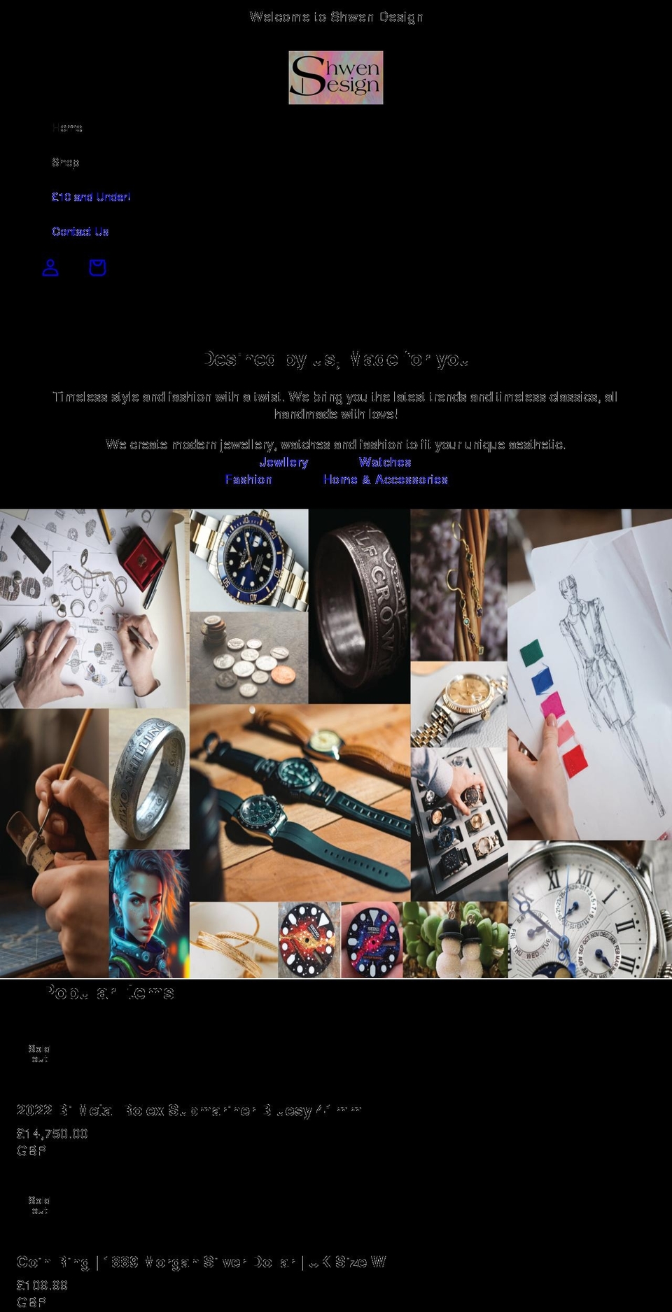 shwendesign.co.uk shopify website screenshot