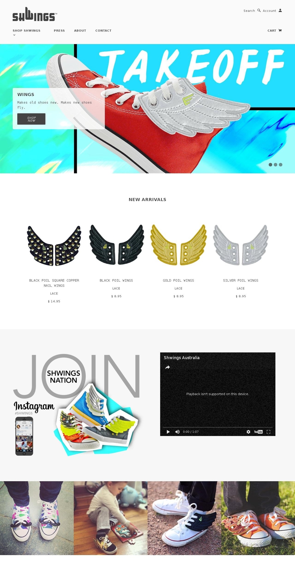 shwingsonline.com shopify website screenshot