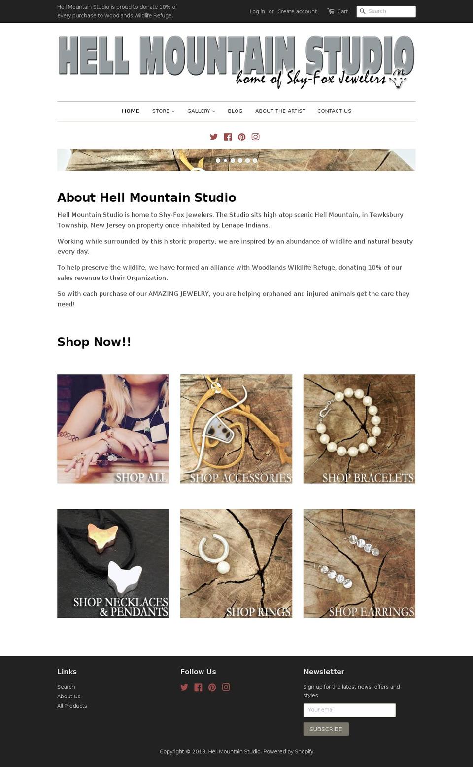shy-fox.com — Shopify storefront screenshot