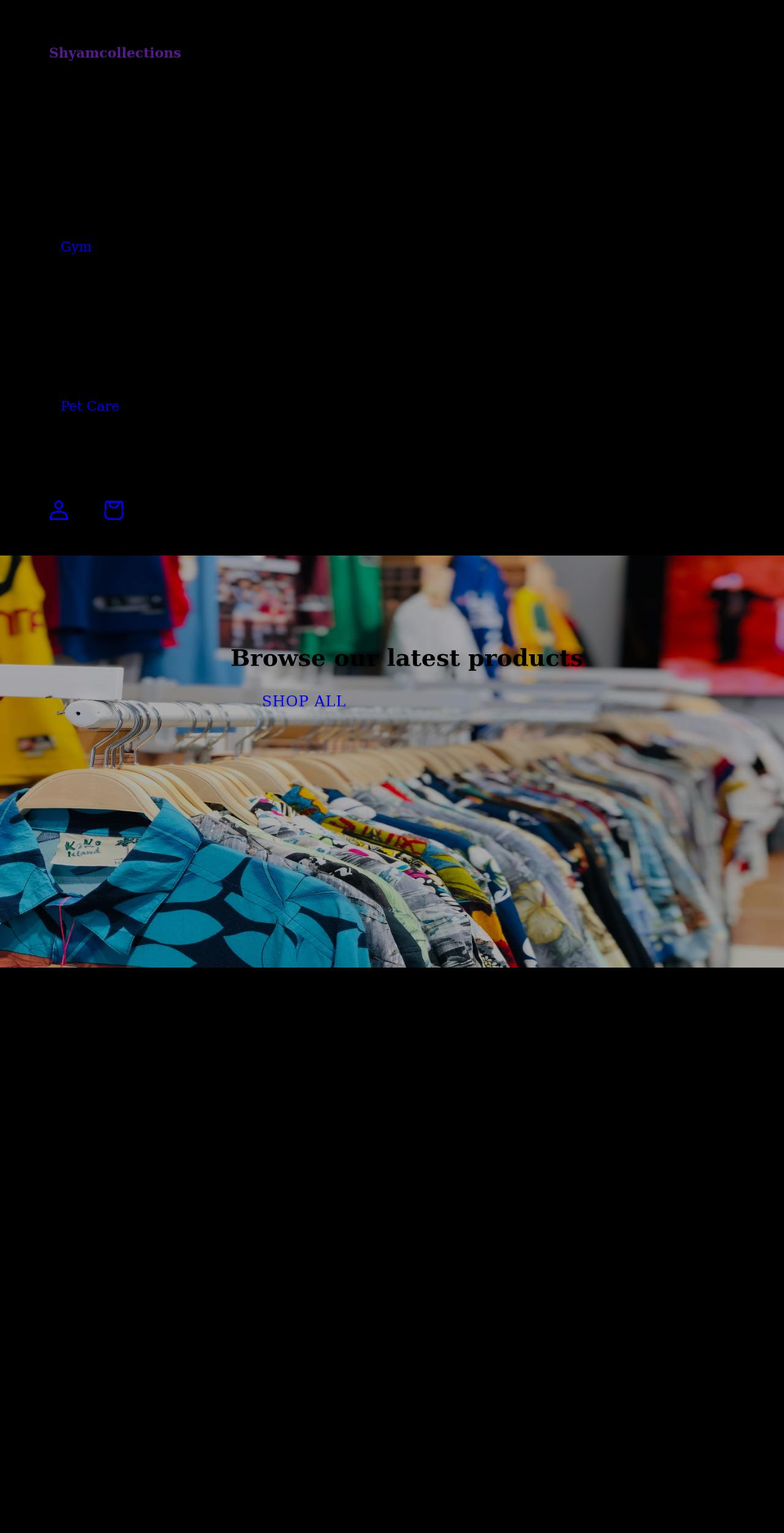 shyamcollections.com shopify website screenshot