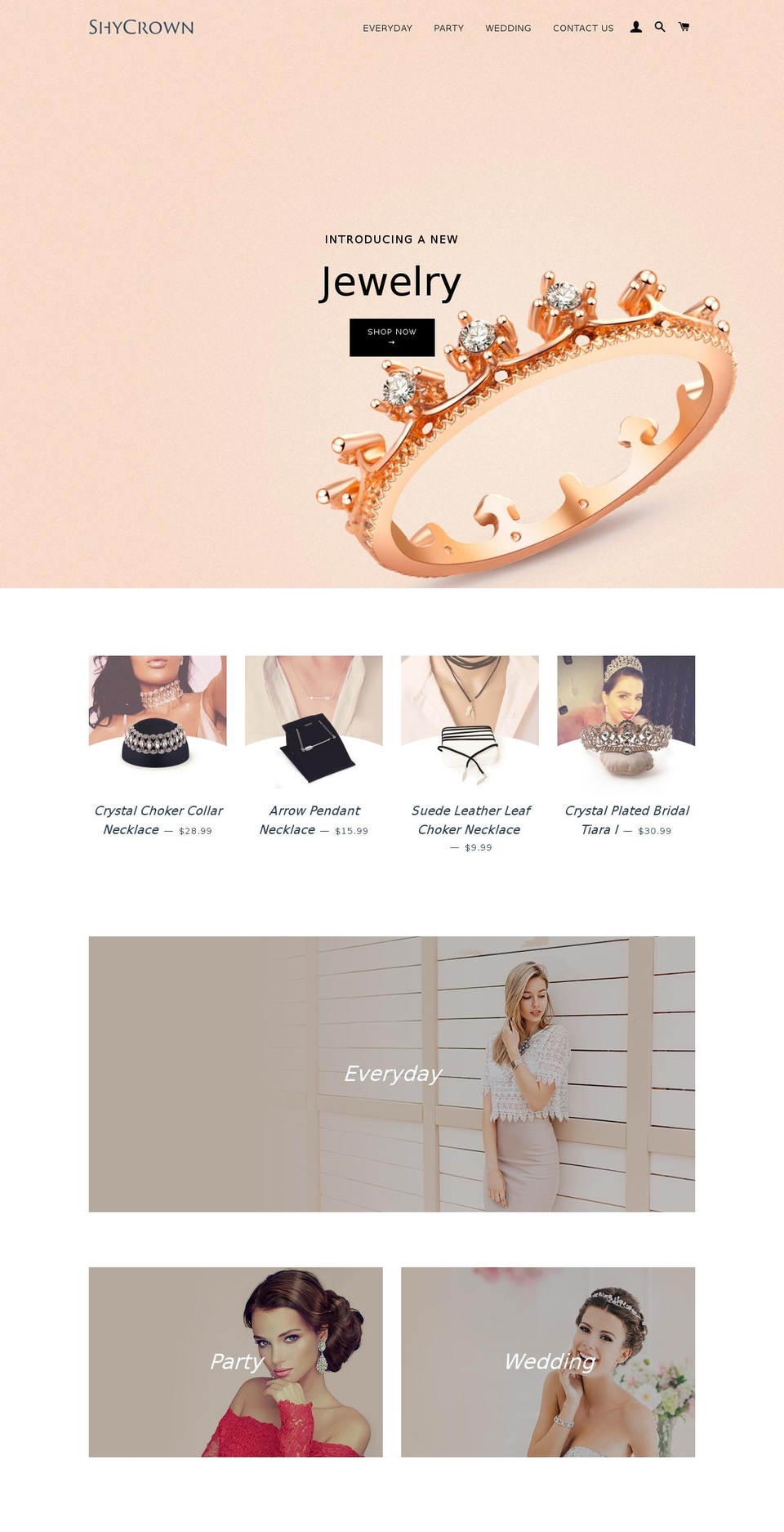 shycrown.com — Shopify storefront screenshot