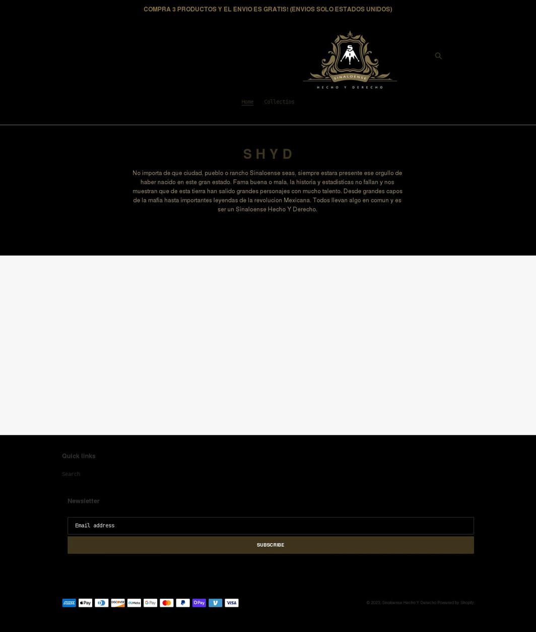 shyd.store shopify website screenshot