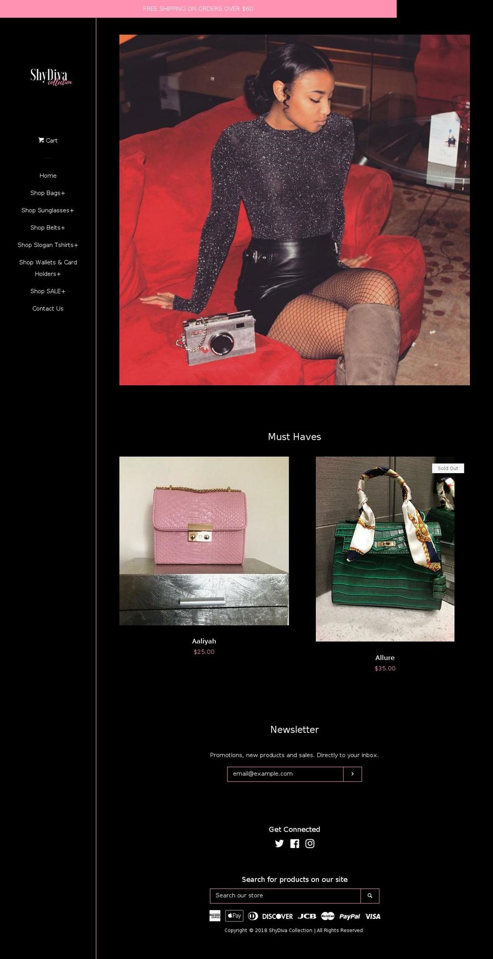shydivacollection.com shopify website screenshot