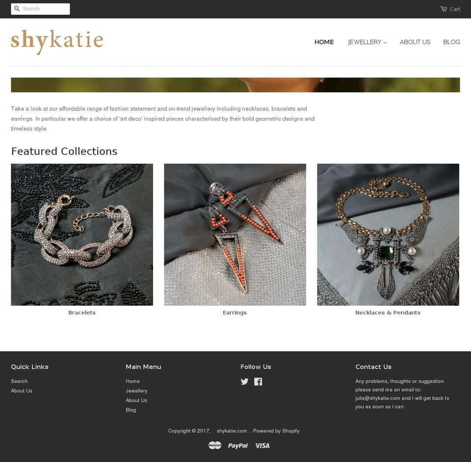 shykatie.com shopify website screenshot