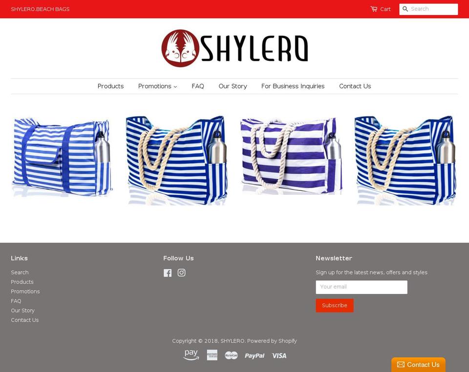 shylero.com — Shopify storefront screenshot