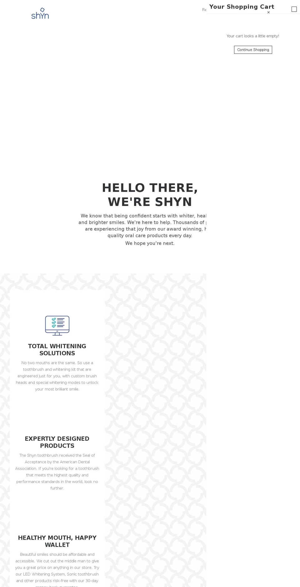 shyn.com shopify website screenshot