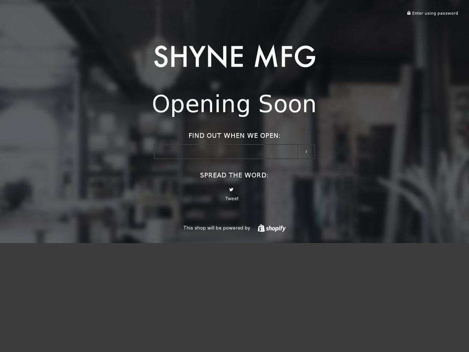 shynemfg.com — Shopify storefront screenshot