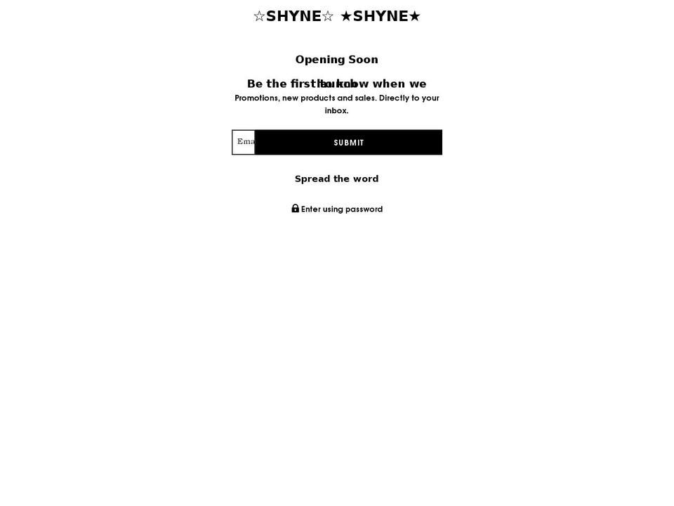shyneteam.com shopify website screenshot