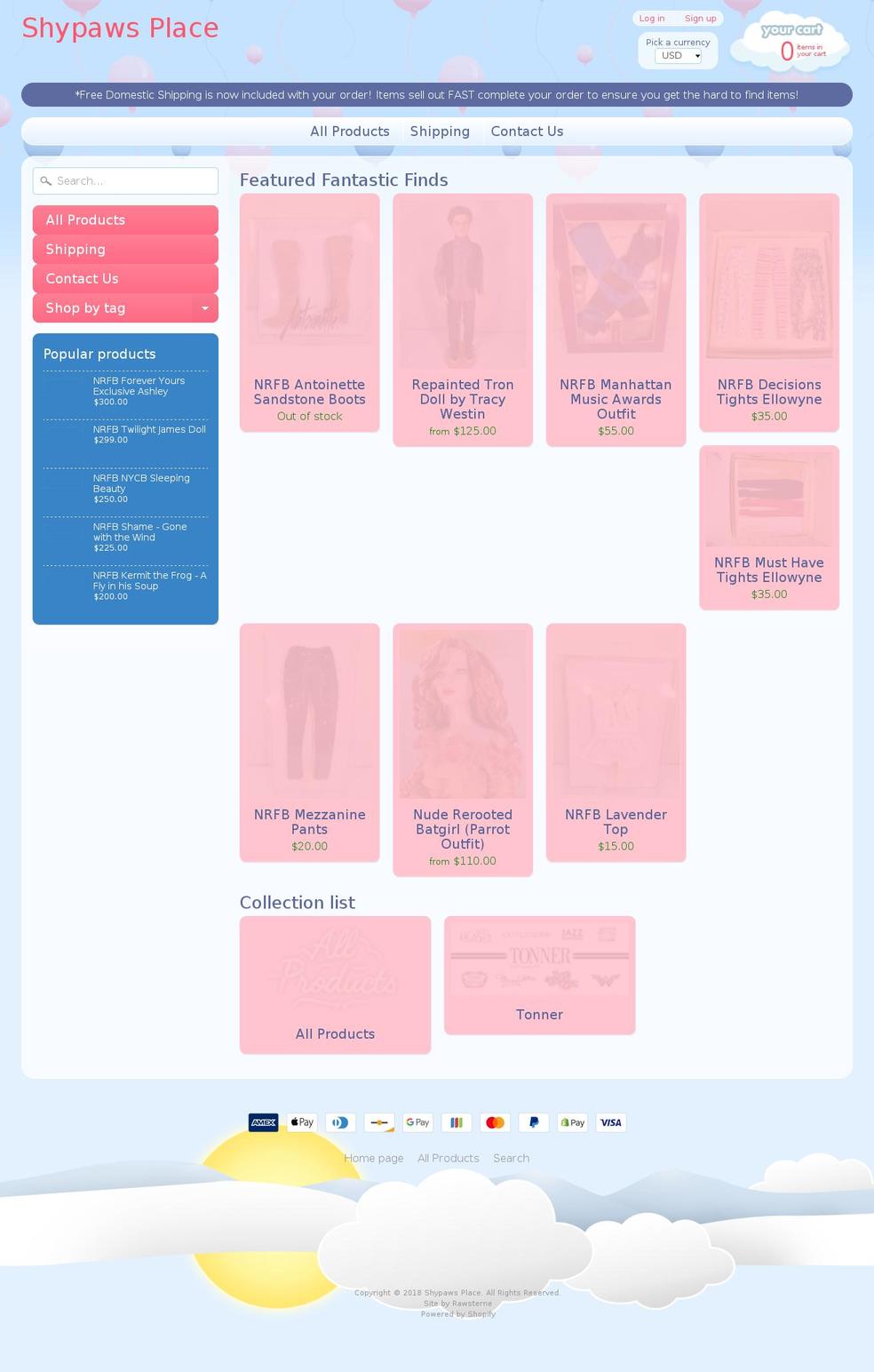 shypawsplace.com — Shopify storefront screenshot
