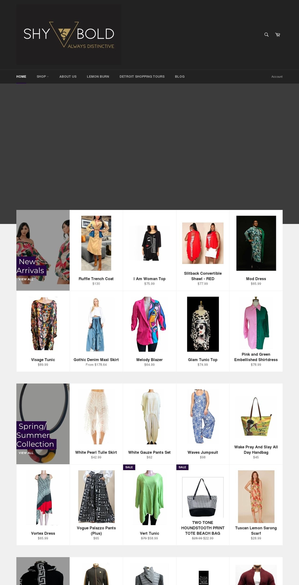 shyvsbold.com shopify website screenshot