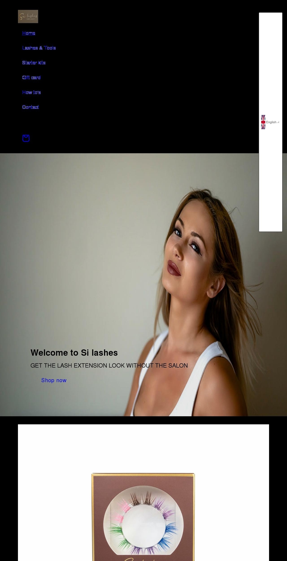 si-lashes.com shopify website screenshot