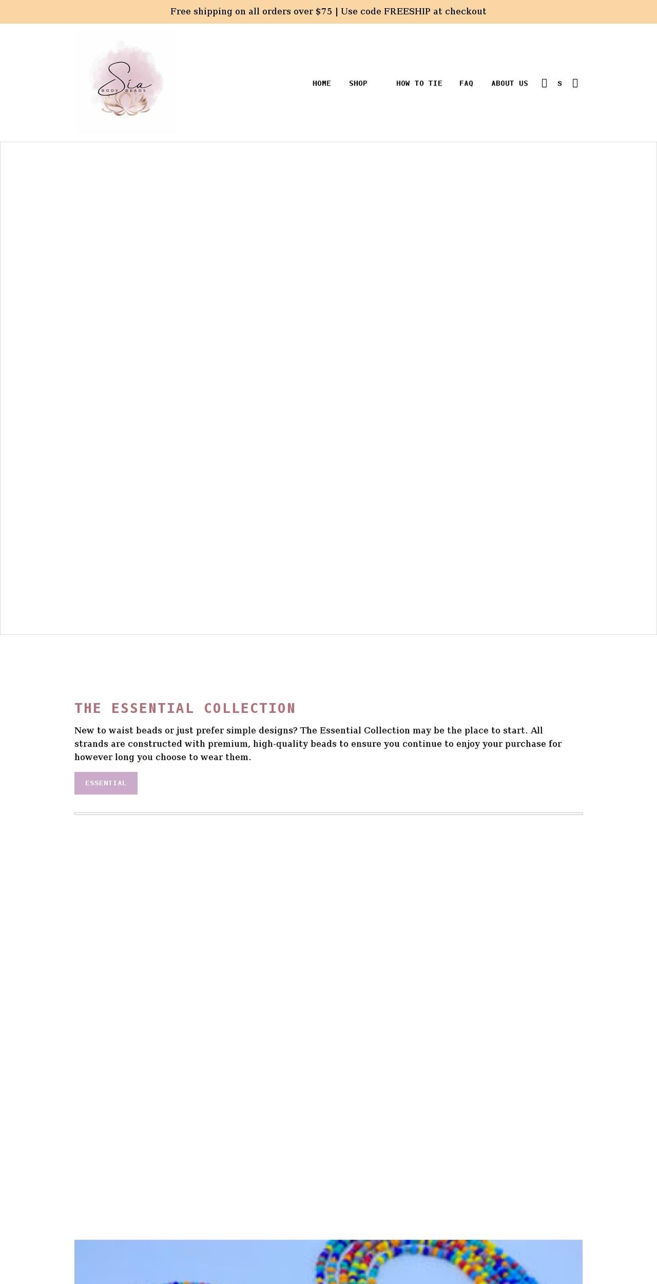 siabodybeads.com shopify website screenshot