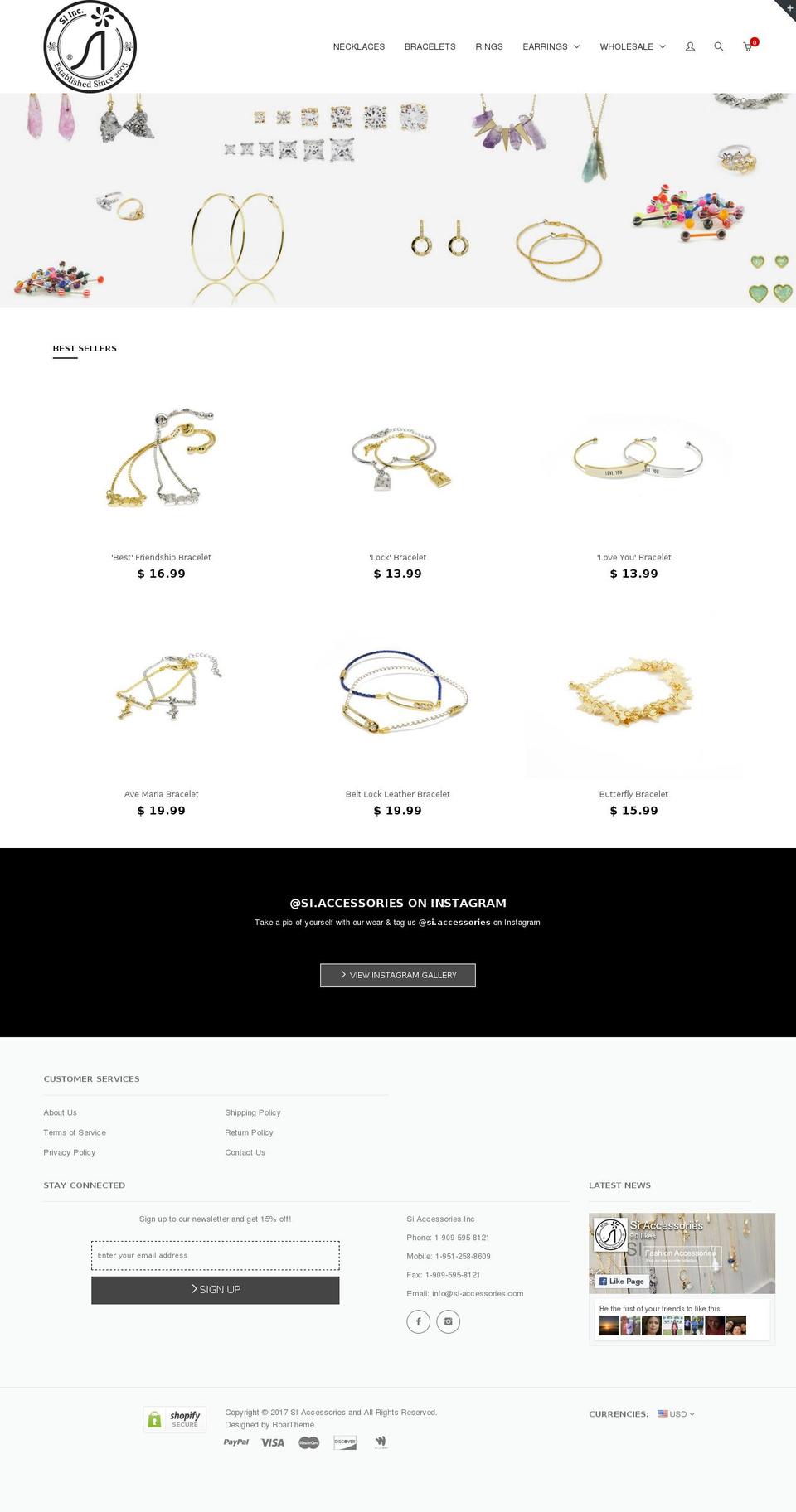 siaccessories.com shopify website screenshot