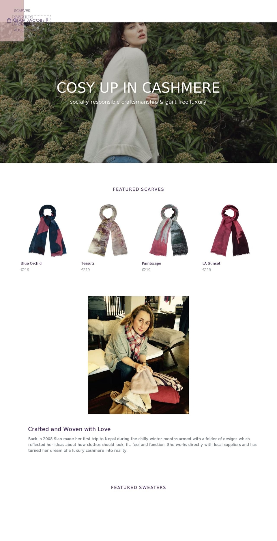 sianjacobs.com — Shopify storefront screenshot