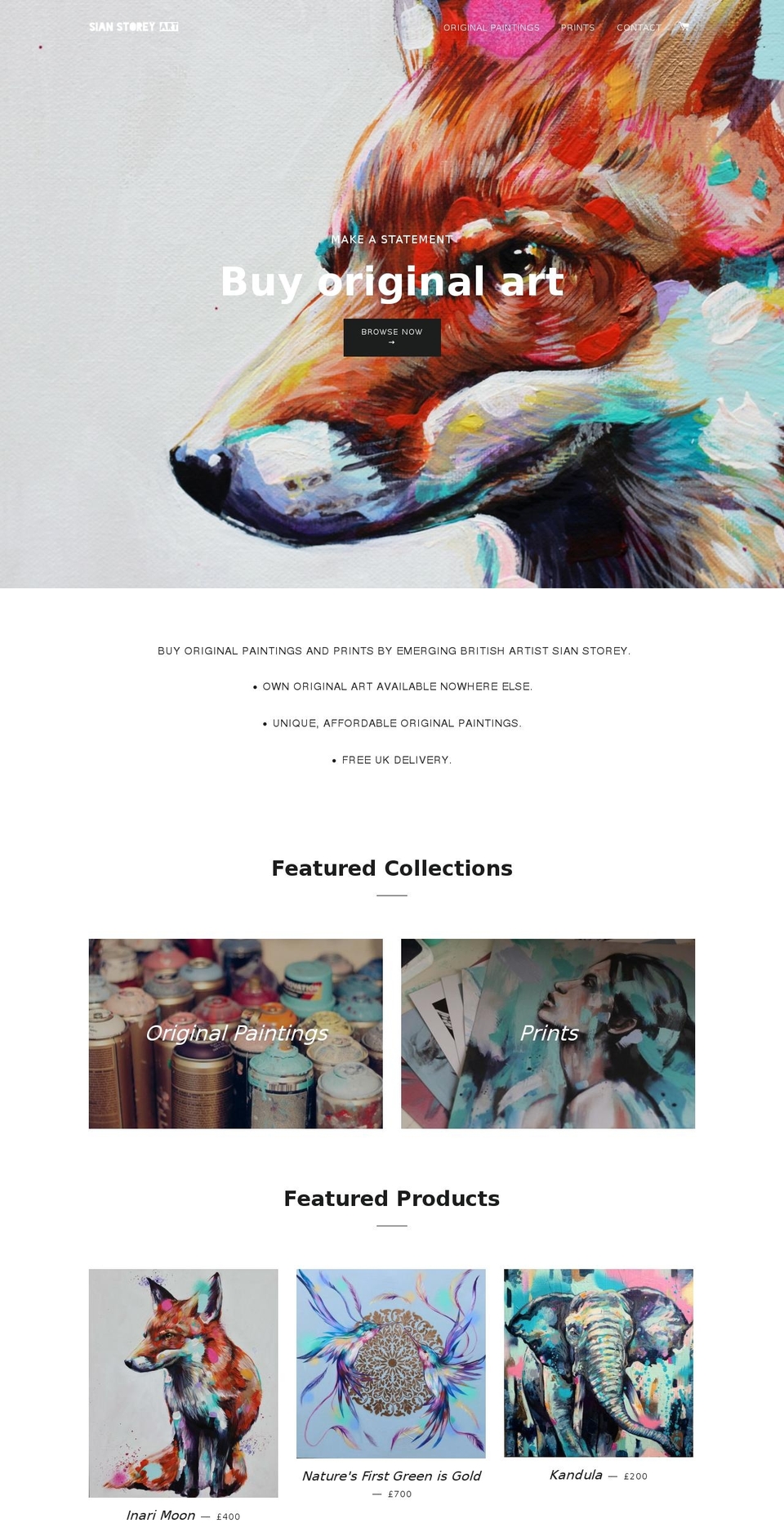 sianstoreyart-shop.com shopify website screenshot