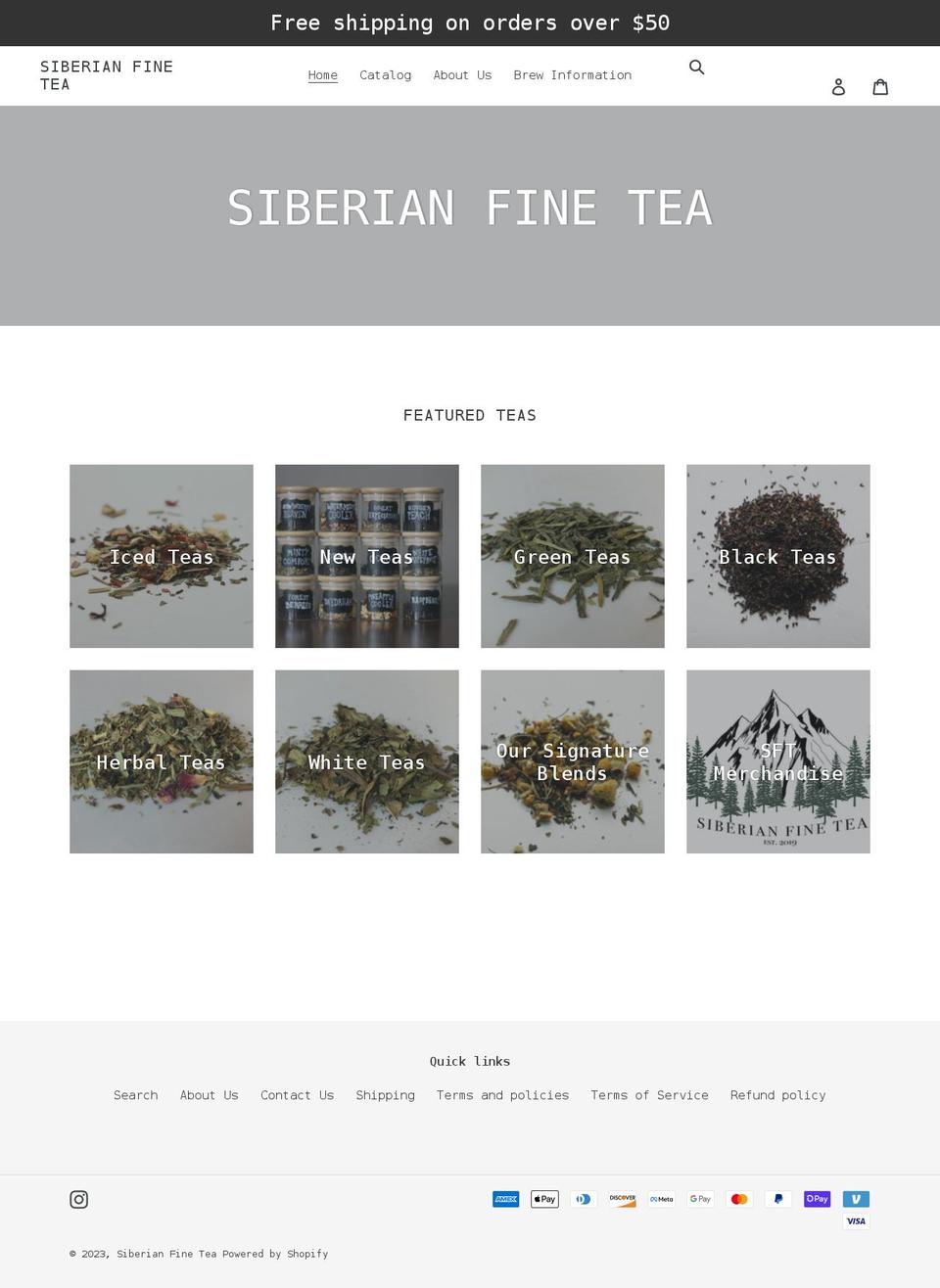 siberianfinetea.com shopify website screenshot