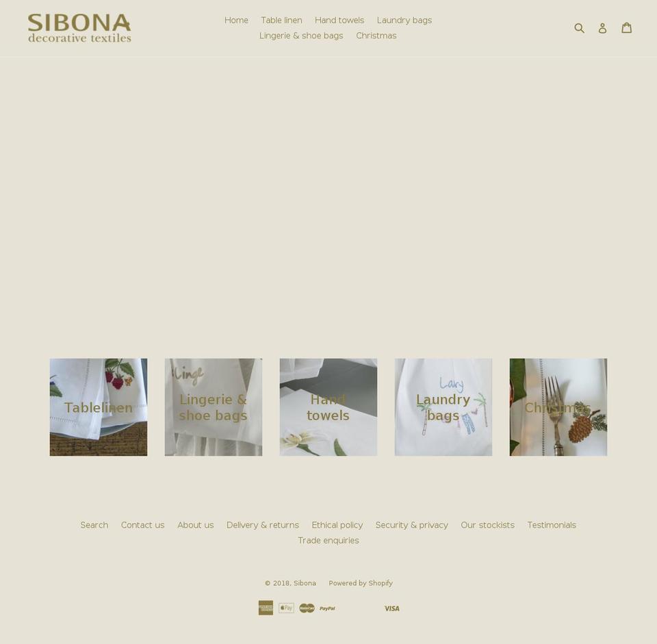 sibona.com shopify website screenshot