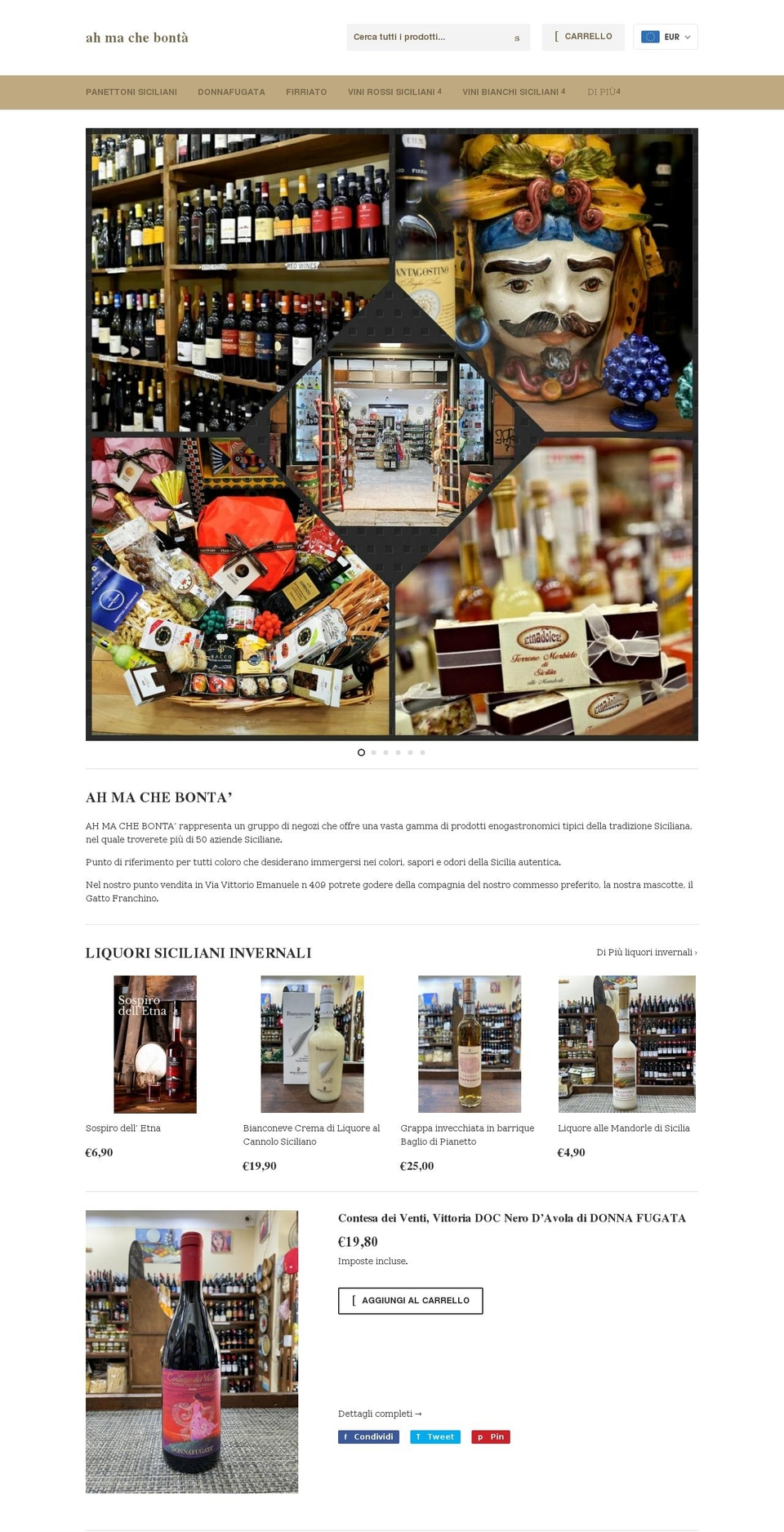 siciliaprodotti.it shopify website screenshot