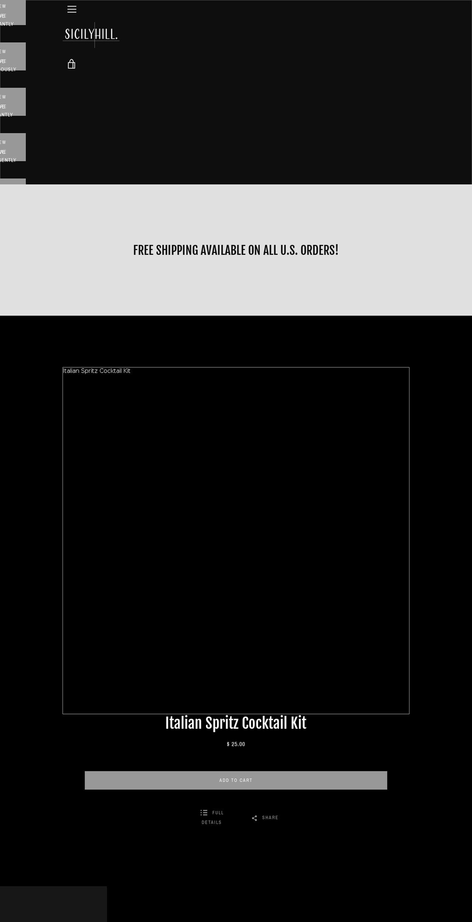 sicilyhill.com shopify website screenshot