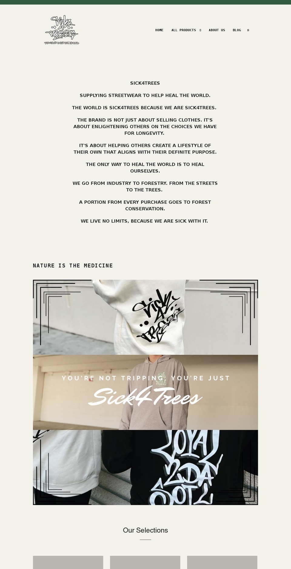 sick4trees.com shopify website screenshot