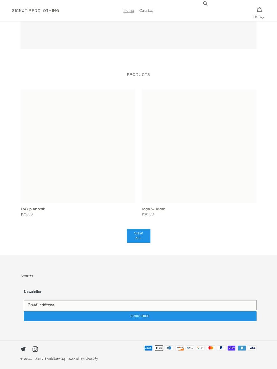 sickandtiredclothing.com shopify website screenshot
