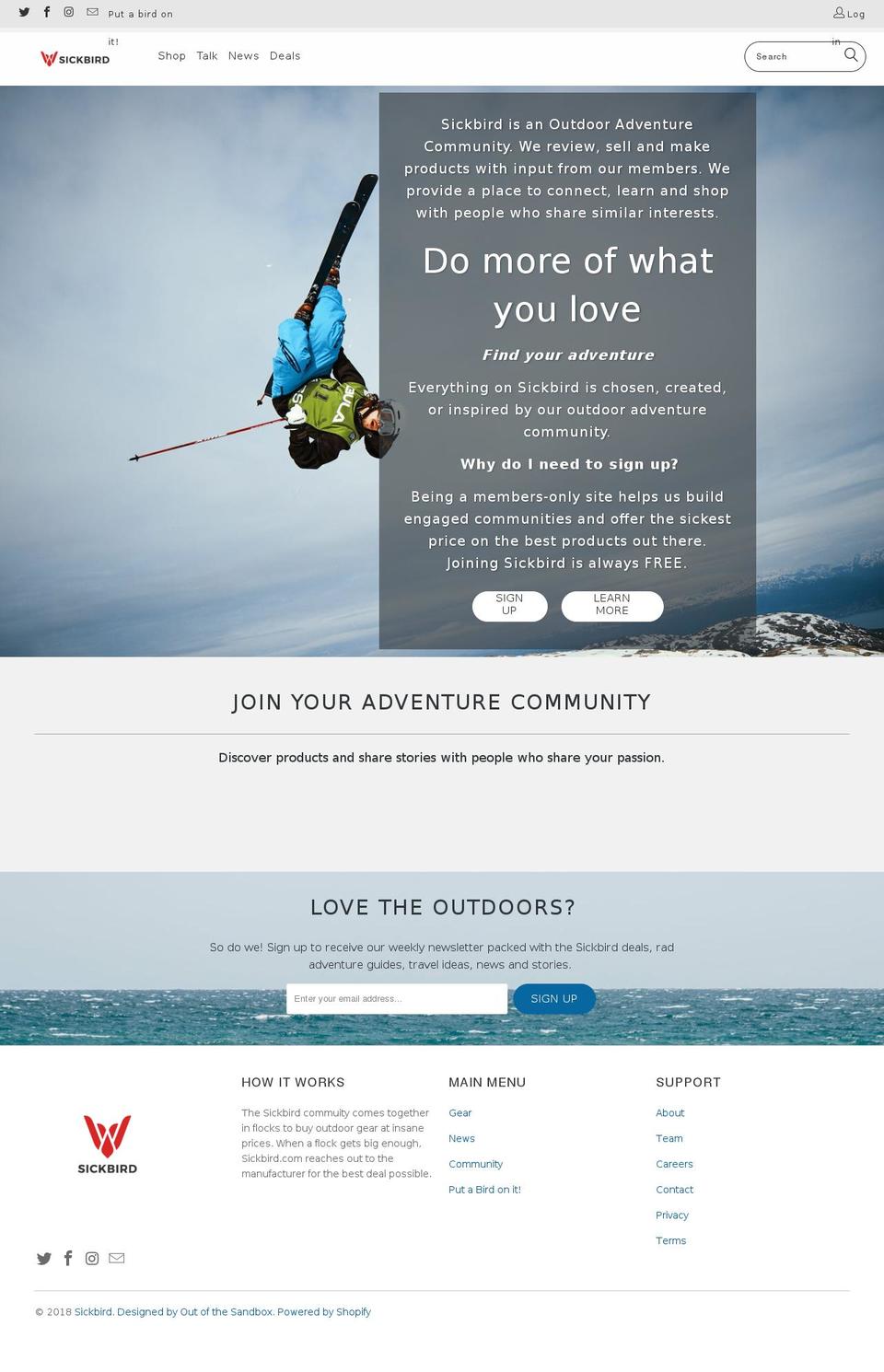 sickbird.com — Shopify storefront screenshot