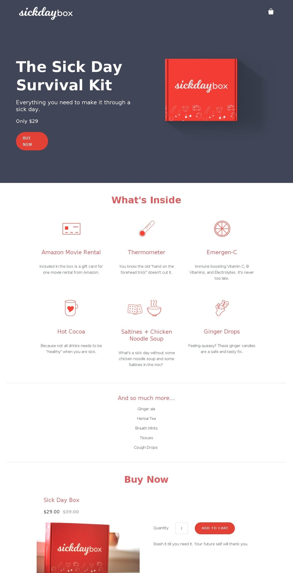 sickdaybox.com — Shopify storefront screenshot