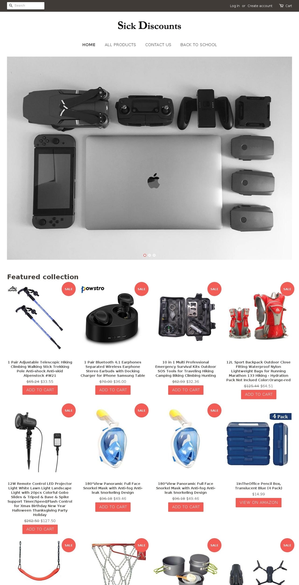 sickdiscounts.com — Shopify storefront screenshot