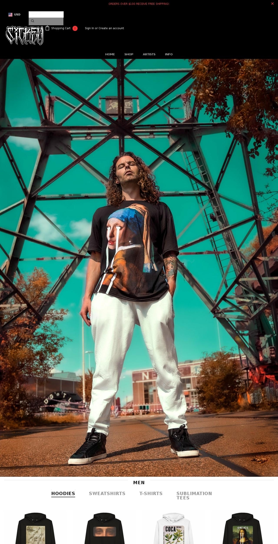 sickenclothing.com — Shopify storefront screenshot