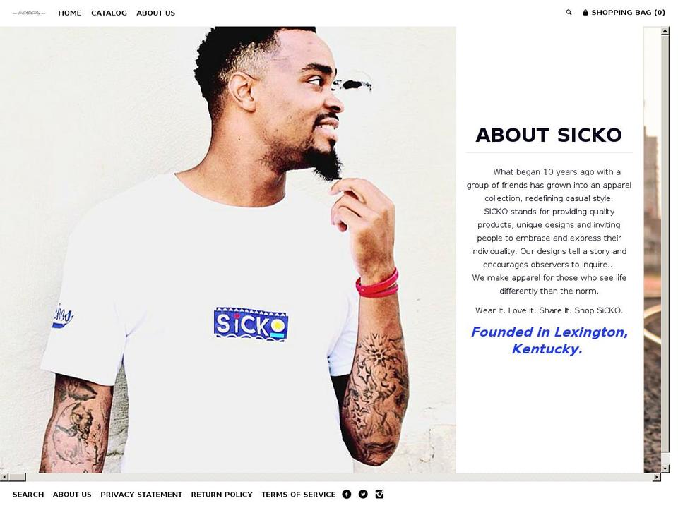sickoclothing.com shopify website screenshot