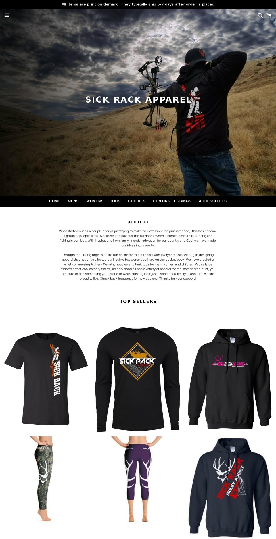 sickrackapparel.com — Shopify storefront screenshot