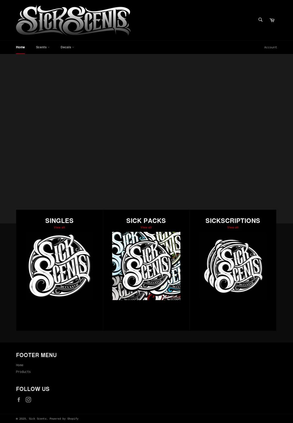 sickscentsbrand.com shopify website screenshot