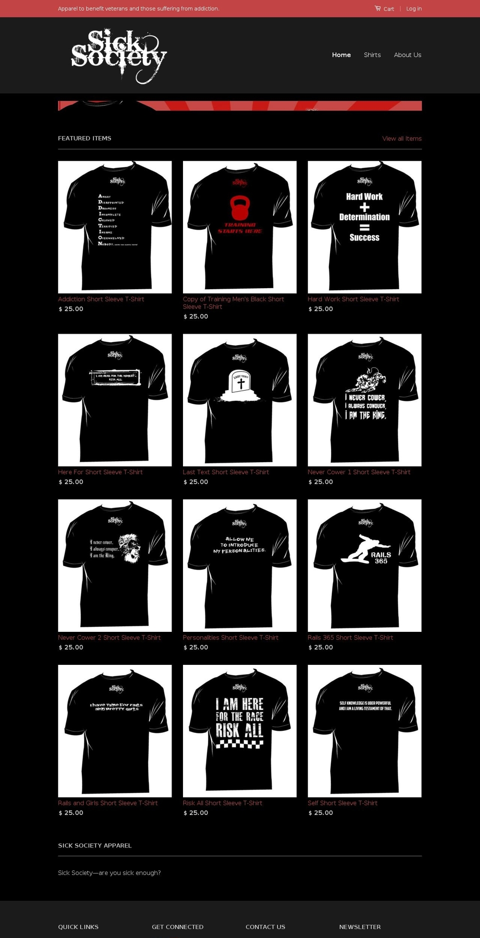 sicksociety.com shopify website screenshot