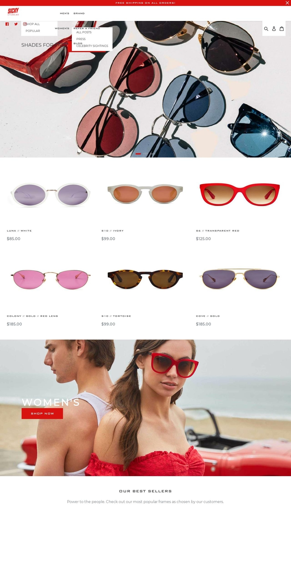 ONYX-custom--PROD Shopify theme site example sickyeyewear.com