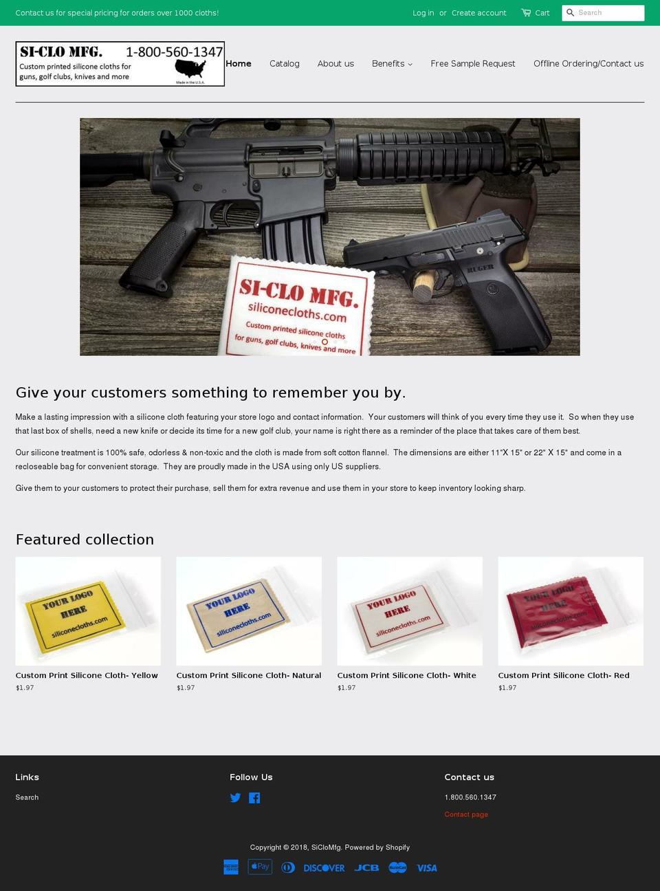 siclomfg.com — Shopify storefront screenshot