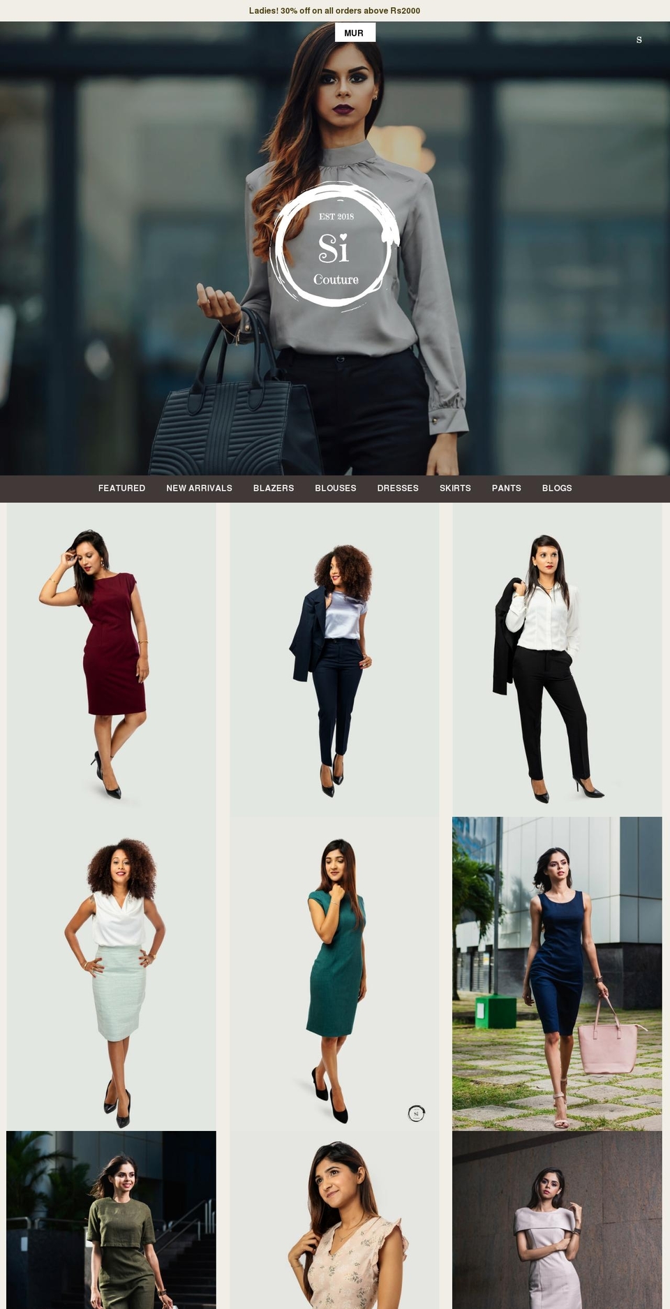 sicouture.mu shopify website screenshot