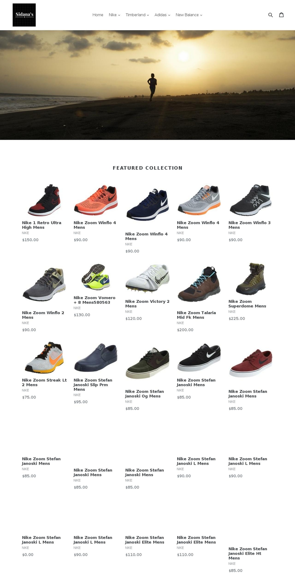 sidanasny.com — Shopify storefront screenshot