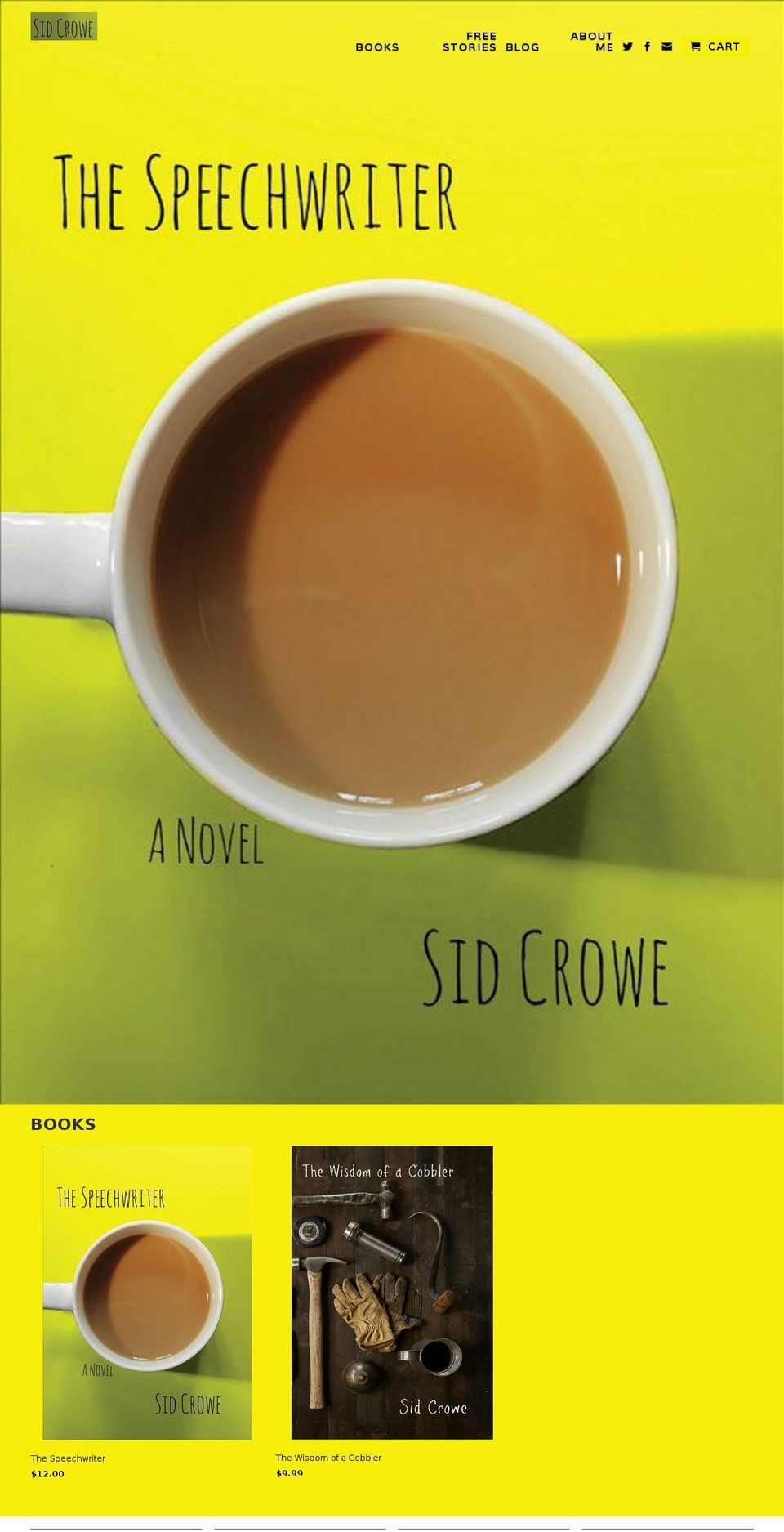 sidcrowe.com — Shopify storefront screenshot