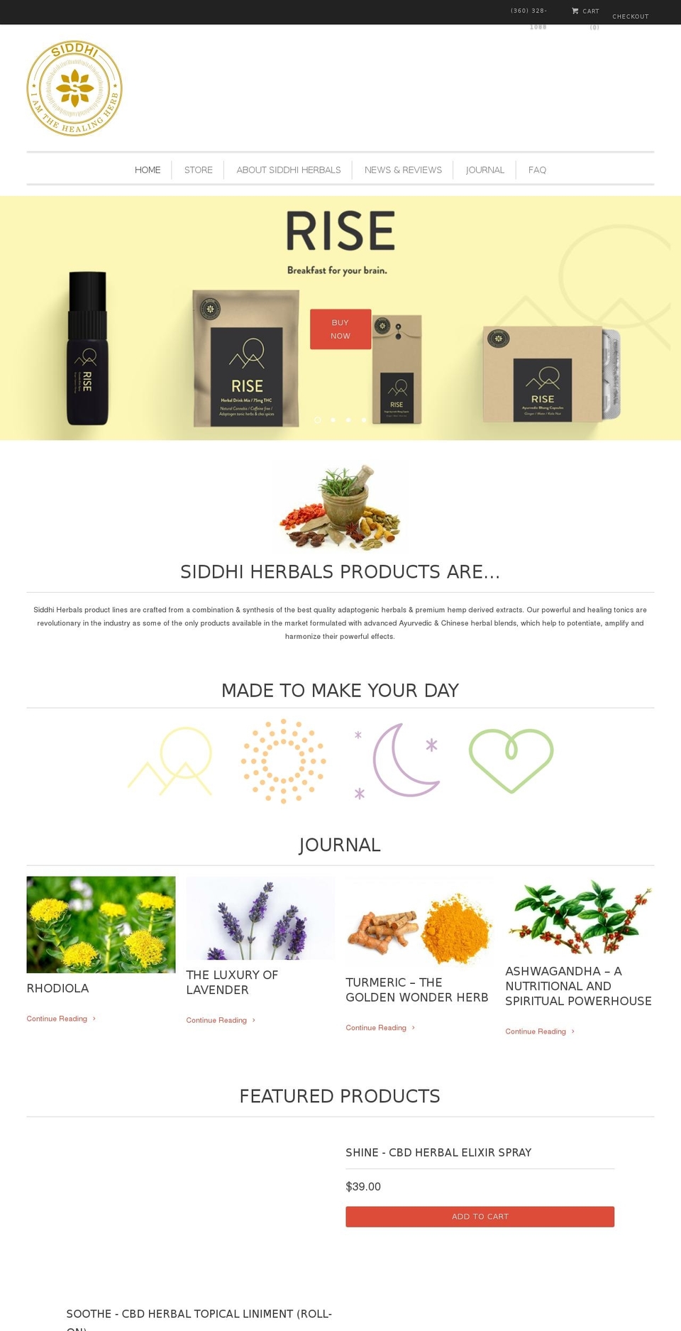 siddhiherbals.com shopify website screenshot