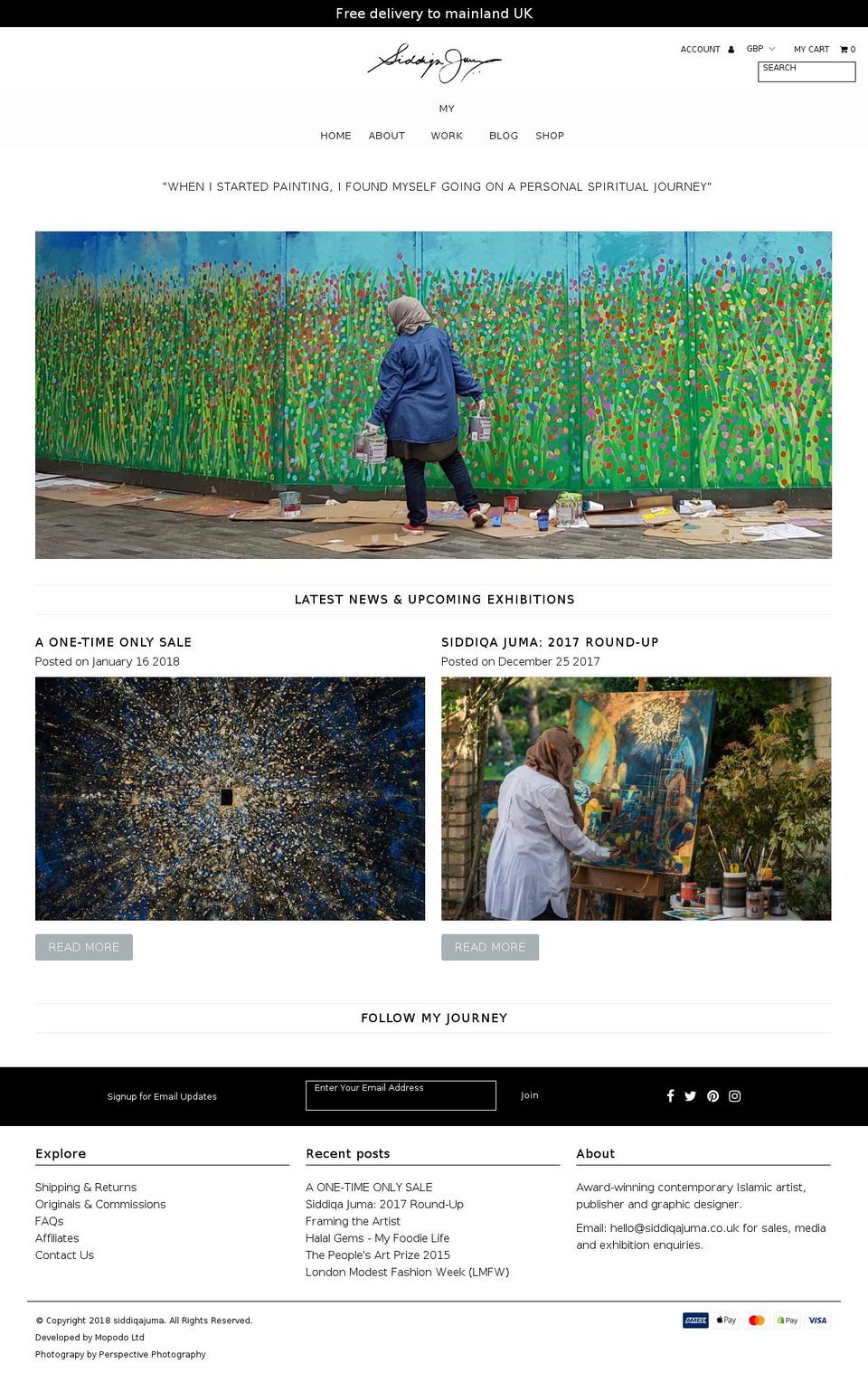 siddiqajuma.co.uk shopify website screenshot